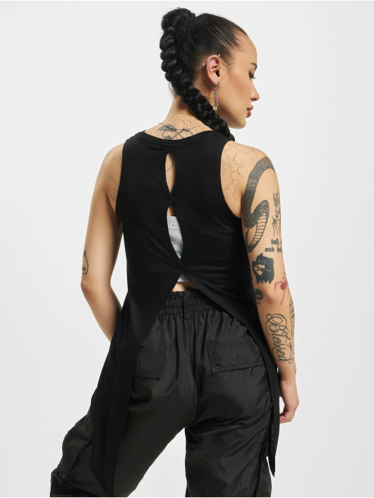 Urban Classics Tops sans manche Ladies HiLo Viscose noir